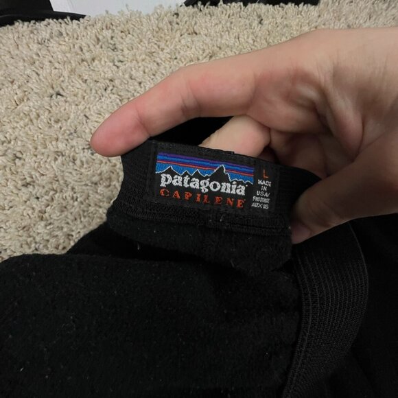 Patagonia Pants Adult Large Black Outdoors Hiking Capilene Mens Fleece Sweatpant - Picture 10 of 16
